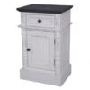 International Caravan Ashbury 1-Drawer Accent Table - Antique White/Black -Baxton Acme Shop db8411b3 9acc 455a b84a ac85171e0be9