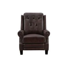 Abbyson Clemson Top Grain Leather Pushback Recliner - Grey -Baxton Acme Shop dc165680 13a6 4f2c 8d99 970ce516453f