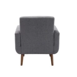 Porthos Home Suri Accent Chair, Fabric Or PU Upholstery, Rubberwood Legs - Blue Fabric -Baxton Acme Shop dc22d7fb 3938 4a46 baac eb05022aa127