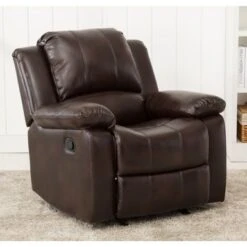 Charleston Leather Gel Glider Rocker Recliner By Greyson Living - Brown