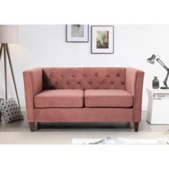 Lisette Velvet 2PCs Living Room Set Sofa & Loveseat - Yellow -Baxton Acme Shop dcd0e88e 1818 4e9e b167 f2403711d7ee