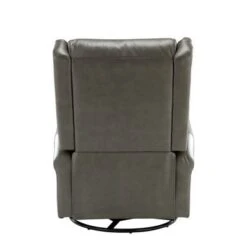 Baksoho Contemporary Leather Swivel Nursery Chair With Metal Base By HULALA HOME - GREY -Baxton Acme Shop dcecec03 d298 452f a054 82b4cf2ce308