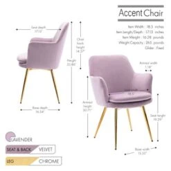 Porthos Home Gemma Velvet And Goldtone Metal Accent Chair - Pink -Baxton Acme Shop ddcf14a8 2a69 446a a9a5 d1d9e6eab8b8