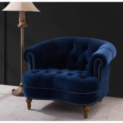 La Rosa Victorian Tufted Upholstered Accent Chair - Opal Grey Velvet 26 La Rosa Victorian Tufted Upholstered Accent Chair - Opal Grey Velvet -Baxton Acme Shop ddee0f50 3fef 4495 b524 a069d5663801