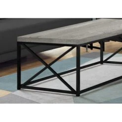 Coffee Table/ Accent/ Cocktail/ Rectangular/ Living Room/ 44"L/ Metal/ Laminate/ Grey/ Black/ Contemporary/ Modern -Baxton Acme Shop de071895 9f62 4eaf b701 a0237af2d031