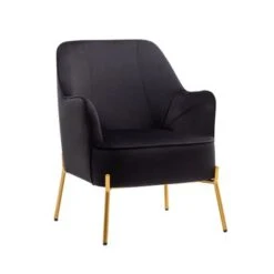 Porthos Home Kori Accent Chair, Velvet Upholstery, Gold Chrome Legs - Blue -Baxton Acme Shop de6f21f7 70e4 4457 b6a1 bcbb7c66ba08