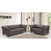 Brooks Classic Chesterfield 2-Piece Living Room Set-Loveseat & Sofa - Brown -Baxton Acme Shop de93c397 584d 44f6 bd2f 3a7d4871f6dd