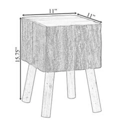 Vintiquewise Decorative Natural Wooden Log Box Shaped Side Table - Single -Baxton Acme Shop ded8d05c 92b4 4a19 b495 8f9267b69b3e