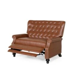 Trillium Faux Leather Oversized Recliner With Nailhead Trim By Christopher Knight Home - Espresso/ Cognac -Baxton Acme Shop df4d3339 da12 4c31 91c3 0ca273c621e6