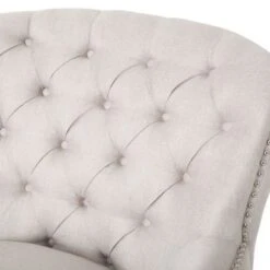 Correia Contemporary Tufted Fabric Club Chair And Ottoman Set By Christopher Knight Home - Gray + Dark Brown -Baxton Acme Shop e035203e 0f0c 4945 9239 b1f5b8dd6520