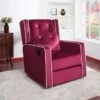 Odelia Swivel Glider Rocker Recliner - Deep Fuscia Purple,Microfiber -Baxton Acme Shop e092a973 7040 4ea9 b158 f98b1081a2a1