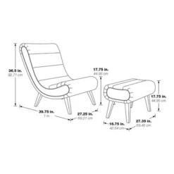 Hawkins Lounger With Ottoman - Pewter Faux Leather -Baxton Acme Shop e0ba1e3b aa88 4b57 b410 94ea7792c988