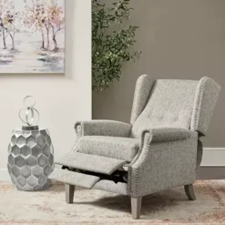 Grey Multi Giselle Push Back Recliner -Baxton Acme Shop e0ca4ed8 c030 4fdc 9245 310956c80222