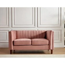 Line Tufted Square Design Loveseat - Rose -Baxton Acme Shop e1925536 0ad9 4542 a14b ecf37dabbb1c