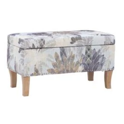 Salem Upholstered Storage Ottoman Green Leaf -Baxton Acme Shop e1bee8a1 27ca 4a4e a98b 55414f485e03