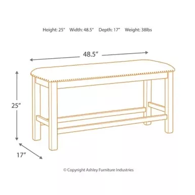 Beige Moriville Double Upholstered Bench (1/CN) 6 Beige Moriville Double Upholstered Bench (1/CN) - Image 4
