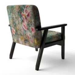 Designart "Flower Shower III" Upholstered Farmhouse Accent Chair - Arm Chair - Arm Chair -Baxton Acme Shop e1f05d46 b517 49e6 ae3e a9314754057c
