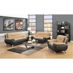 Sanuel 3 Pieces Living Room Sets - Black -Baxton Acme Shop e2683156 9ea1 472b a28a 35d8e8eb0bec