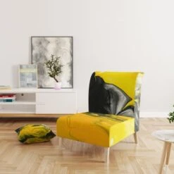 Designart "Yellow, White And Black Marbled Acrylic" Upholstered Modern Accent Chair - Arm Chair - Side Chair 13 Designart "Yellow, White And Black Marbled Acrylic" Upholstered Modern Accent Chair - Arm Chair - Side Chair -Baxton Acme Shop e2827568 5eb8 4f15 a485 cb2c65abbf8b
