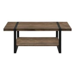 Coffee Table/ Accent/ Cocktail/ Rectangular/ Living Room/ 48"L/ Metal/ Laminate/ Brown/ Black/ Contemporary/ Modern -Baxton Acme Shop e2d83016 a1bb 4006 b50f 511a0ce1a0db