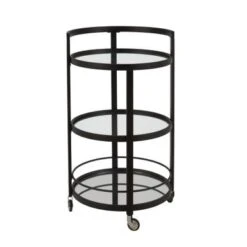 Hause 21'' Wide Round Bar Cart - 21" Wide - Blackened Bronze -Baxton Acme Shop e36fbf65 5df3 417e 8d18 0b662aa7451b