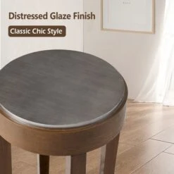 COSIEST 2-Tier Round Accent End Table With Shelf - 2PC -Baxton Acme Shop e3cdfafa 89c9 4f1b 9128 beafebfe3832