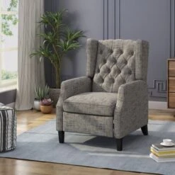 Keating Traditional Wingback Recliner By Christopher Knight Home - Gray -Baxton Acme Shop e453d258 7765 41c4 92f9 d83b26352262