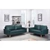 Rumaisa 2 Piece Faux Leather Foam Living Room Set - Dark Ocean Blue