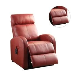 Leatherette Recliner With Power In Dark Gray - Dark Gray -Baxton Acme Shop e4d50963 6cf0 43c6 a764 c3bebcc742fd