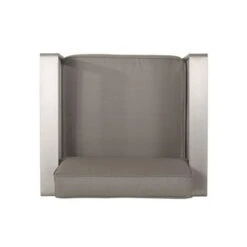 Cape Coral Aluminum Indoor/Outdoor Club Chair By Christopher Knight Home - Canvas Black+ Silver+Sunbrella -Baxton Acme Shop e50b1863 51b5 4fa3 8d0a d616475d6445