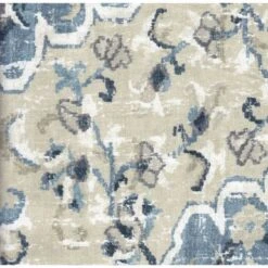 Porch & Den Holman Medallion Pattern Upholstered Swoop Armchair - Blue Ikat Print -Baxton Acme Shop e5ed1c38 c685 4f20 bf2f 0c544290e0a0