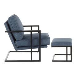 Roman Industrial Faux Leather Lounge Chair & Ottoman Set - N/A - Grey -Baxton Acme Shop e6f793ab adca 488d a98b 1d84f4180f75