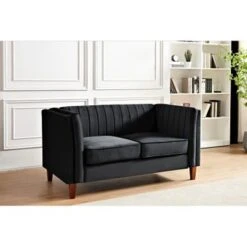 Line Tufted Square Design Loveseat - Rose -Baxton Acme Shop e702bab3 2b8a 4068 95db beca84807c7e