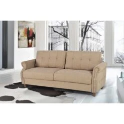 Bruce Nailhead Living Room Set-Loveseat & Sofa - Camel -Baxton Acme Shop e706526e 4f39 40e2 943f aa9bb4bcfe80