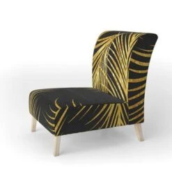 Designart "Golden Tropical Leaves Pattern" Upholstered Modern Accent Chair - Arm Chair - Side Chair 13 Designart "Golden Tropical Leaves Pattern" Upholstered Modern Accent Chair - Arm Chair - Side Chair -Baxton Acme Shop e71a1df6 5ff5 4a0a bdba 579dadf936c7