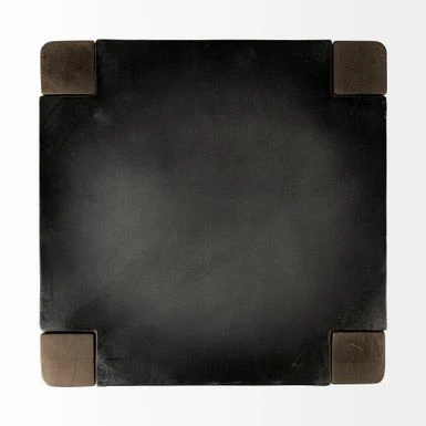 Nell Black Metal Seat & Foot Rest W/Medium Brown Solid Wood Legs Counter Stool - Brown - Medium 4 Nell Black Metal Seat & Foot Rest W/Medium Brown Solid Wood Legs Counter Stool - Brown - Medium - Image 2