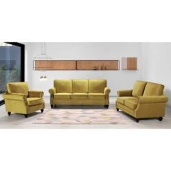 Ramos Nailhead Velvet 3-Piece Set-Loveseat Sofa And Chair - Green -Baxton Acme Shop e7fdc4ff a0d6 4bef b48d 99e34215b703