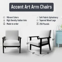 Designart "Yellow, White And Black Marbled Acrylic" Upholstered Modern Accent Chair - Arm Chair - Arm Chair -Baxton Acme Shop e91d6625 f00a 4f82 8108 02f9b6ee3c5f