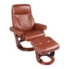 Almond Genuine Leather Recliner And Ottoman - Cognac -Baxton Acme Shop e971338b bcee 42a2 99a0 7c54e5ab4a61