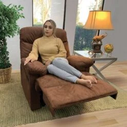 Copper Grove Brettenham Plush Chocolate Microfiber Recliner Chair - Chocolate -Baxton Acme Shop e9751327 32e0 4d57 ae93 74add0da63eb