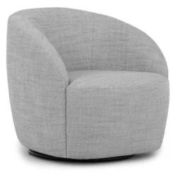 Poly And Bark Alma Swivel Lounge Chair - Crema White Boucle -Baxton Acme Shop ea7246f7 7bd4 47b6 82f1 0b58dbe14943