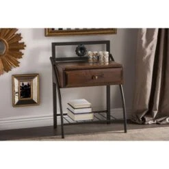 Urban Designs Jevenci Vintage Industrial Black Finished Metal Nightstand -Baxton Acme Shop eadce555 115c 4fd8 a0c2 cc6cc5e8af5a