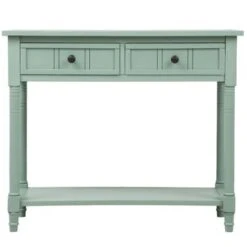 Daisy Series Console Table Traditional Design With Two Drawers And Bottom Shelf Acacia Mangium - Espresso -Baxton Acme Shop eae3d519 2e0a 4dde b17f 38fa48194009