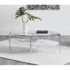Round Glass Top Coffee Table White And Chrome -Baxton Acme Shop eaef5d6c d42a 4712 abe4 91970411fe71