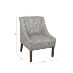 HomePop Swoop Accent Chair In Tonal Gray - Grey -Baxton Acme Shop eb21dcf0 edb5 47e7 811e 738991a386e4