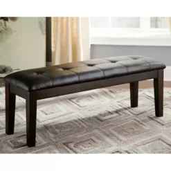 Dark Brown Haddigan Large Upholstered Dining Room Bench -Baxton Acme Shop eb232136 01b3 46a2 ab15 4b16f3aee779