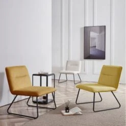 Corvus Cosmo Fabric Lounge Accent Slipper Chair - Beige -Baxton Acme Shop eb56fb57 4eee 4b38 ad96 a1ffeadaa6f5