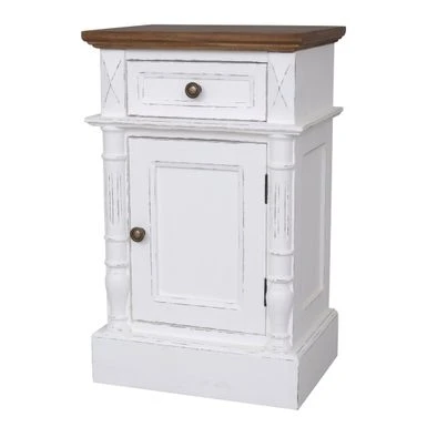 International Caravan Ashbury 1-Drawer Accent Table - Antique White/Black 7 International Caravan Ashbury 1-Drawer Accent Table - Antique White/Black - Image 5