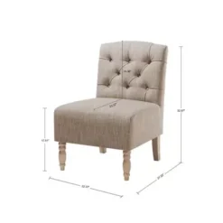 Beige Lola Tufted Armless Chair -Baxton Acme Shop ebb22af0 b4ad 43cf 928f 8527c0c695b2