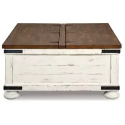 White/Brown Wystfield Cocktail Table With Storage -Baxton Acme Shop ebe3bc35 497a 4107 b9a4 01deb70192ef